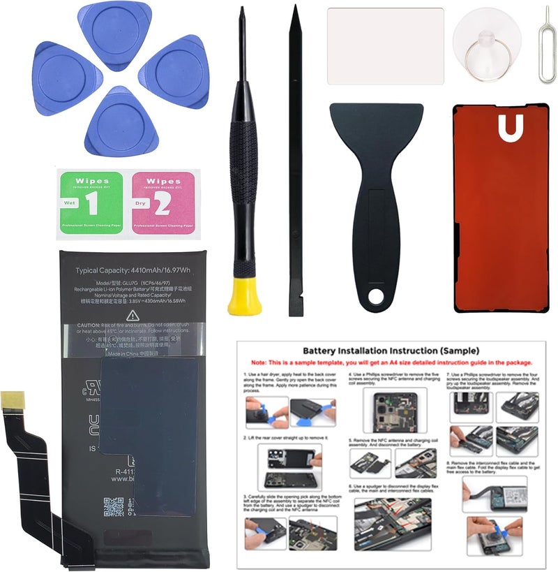 MAXSHARKS New Upgraded Battery for Pixel 6A, GLU7G Replacement Battery Compatible with Pixel 6A, with Repair Tools & Instruction - Image 1